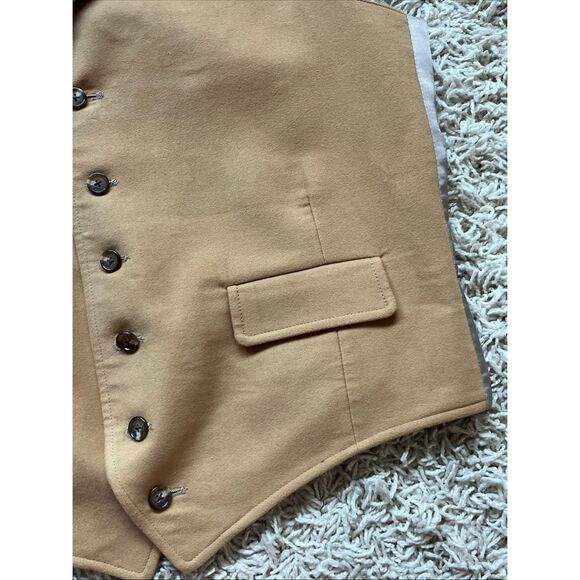 Ben Silver Wool Camel Waistcoat Vest Men's Suit Size 40R - Picture 4 of 12